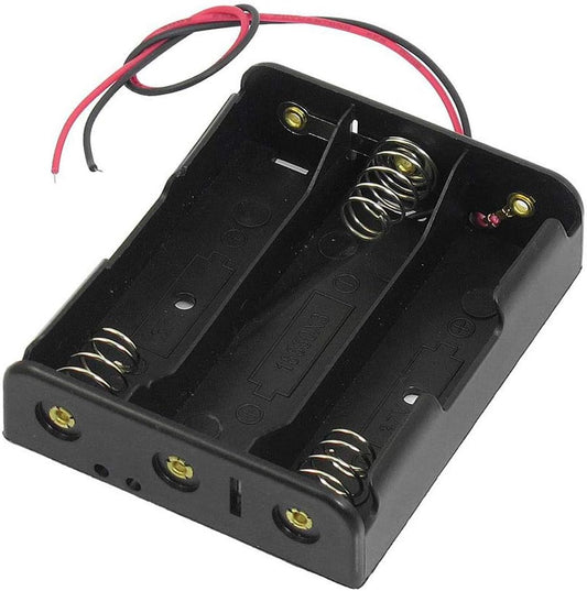 3 x 18650 Battery Holder with Wire Leads | Durable Plastic Case for DIY Battery Packs
