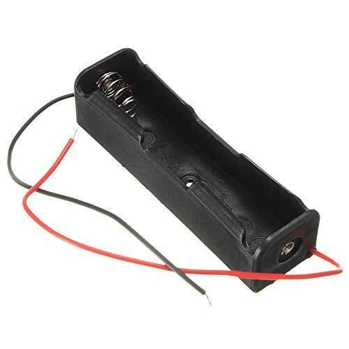 1 x 18650 Battery Holder with Wire Leads | Compact Plastic Case for Single Cell Projects
