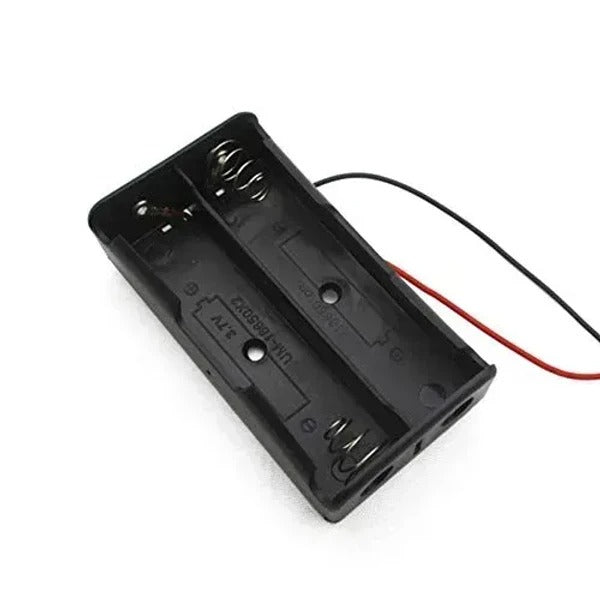 2 x 18650 Battery Holder with Wire Leads | Compact Plastic Case for DIY Power Packs