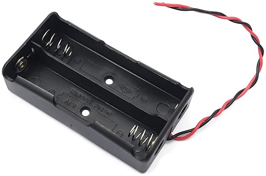 2 x 18650 Battery Holder with Wire Leads | Compact Plastic Case for DIY Power Packs