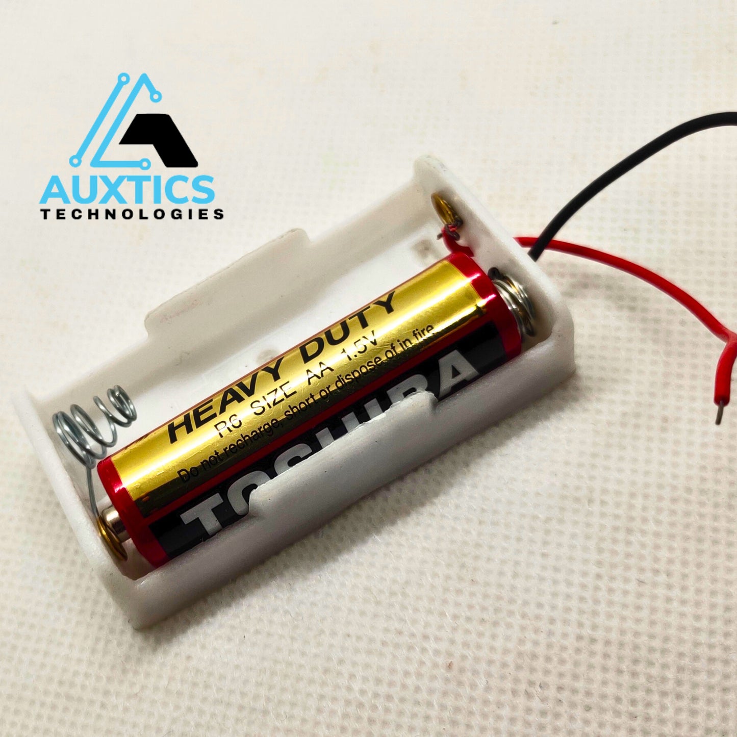 AA Battery Holder with Wire Leads | Durable Plastic Case for DIY Electronics