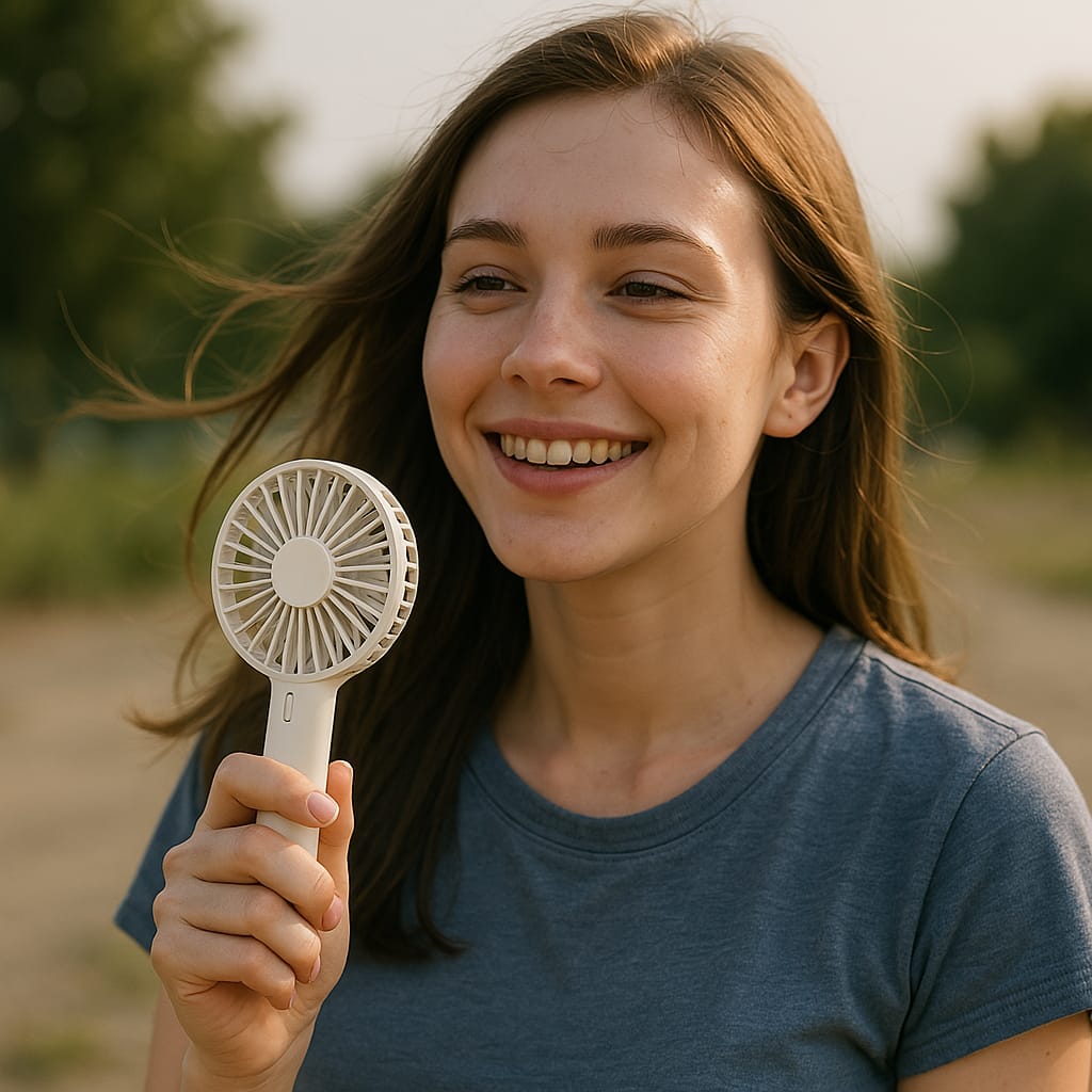 Rechargeable Hand‑Held Fan with 18650 Battery – Portable USB Personal Cooler, 3‑Speed