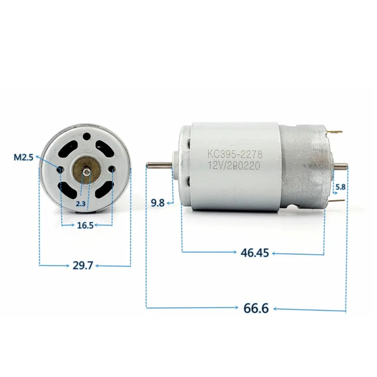RS-395 High-Torque DC Motor – 6 V-12 V, 15 000 RPM for DIY Drills, RC Cars & Robotics