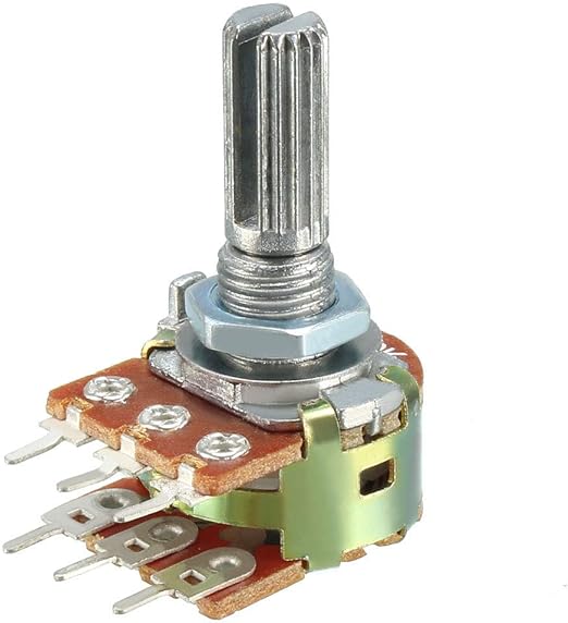 50 KΩ Stereo Potentiometer – Dual‑Gang (B50K) Linear Taper Rotary Control for Audio Mixers & DIY Amps