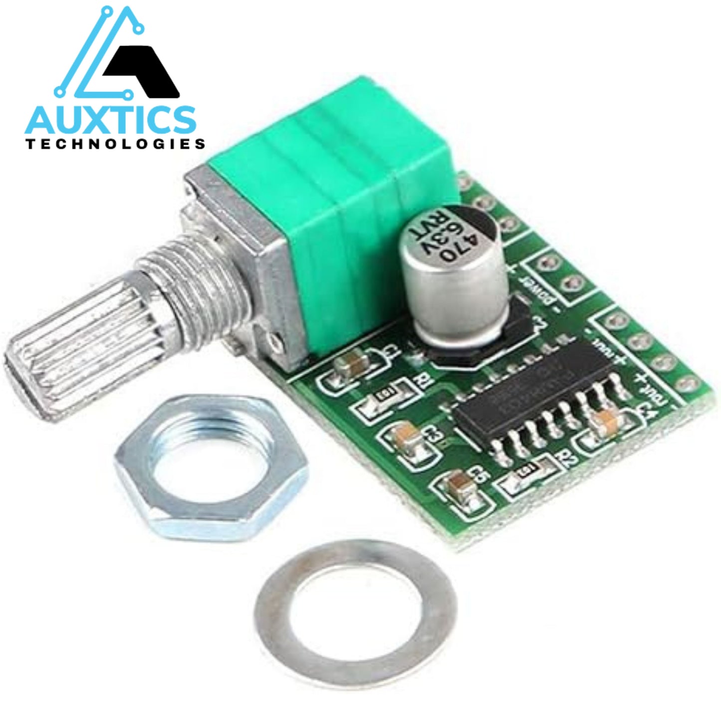 PAM8403 Mini Stereo Amplifier Module with Volume Control – Clear Sound, Compact Size
