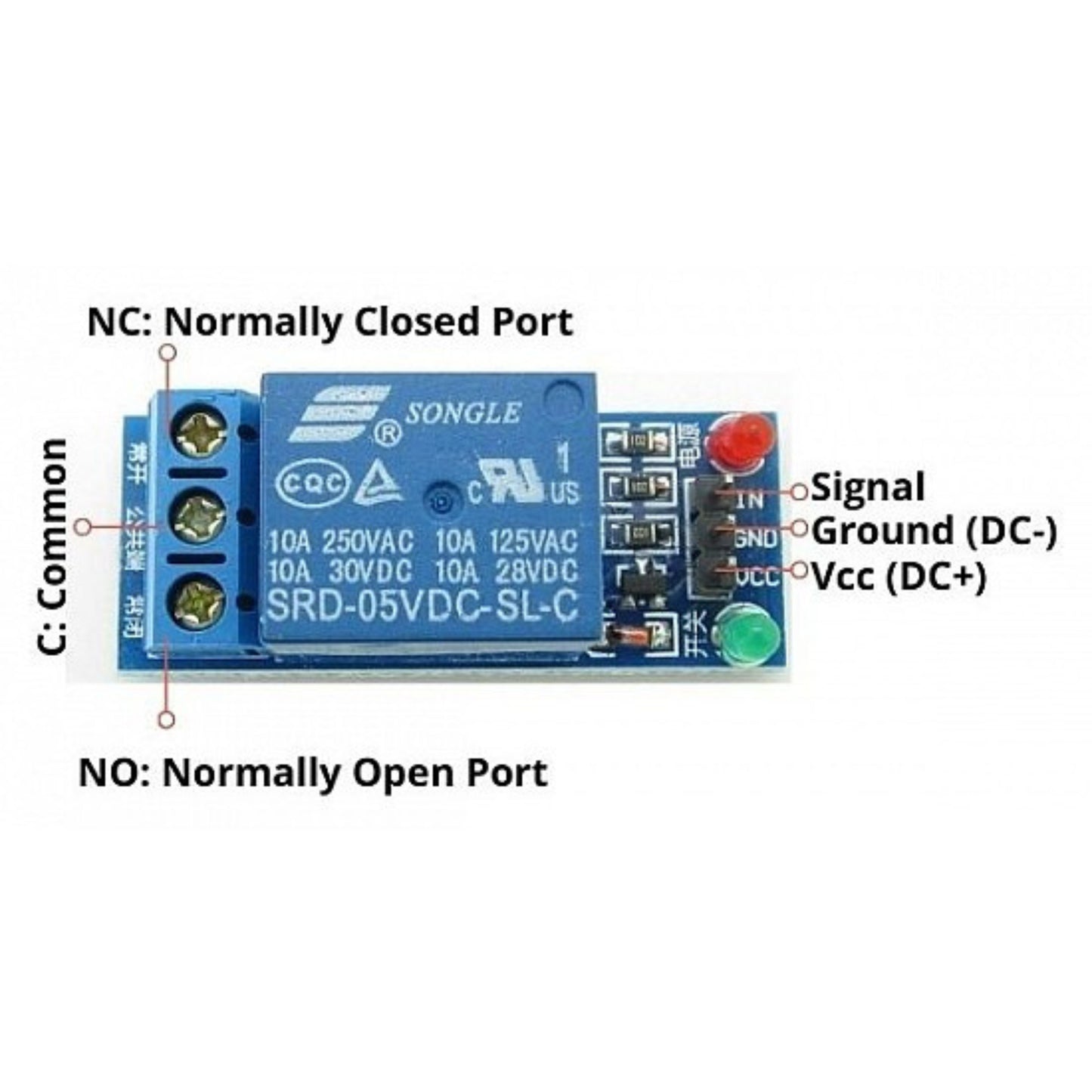1‑Channel 5V Relay Module – Arduino Compatible with Optocoupler Isolation & LED Indicator