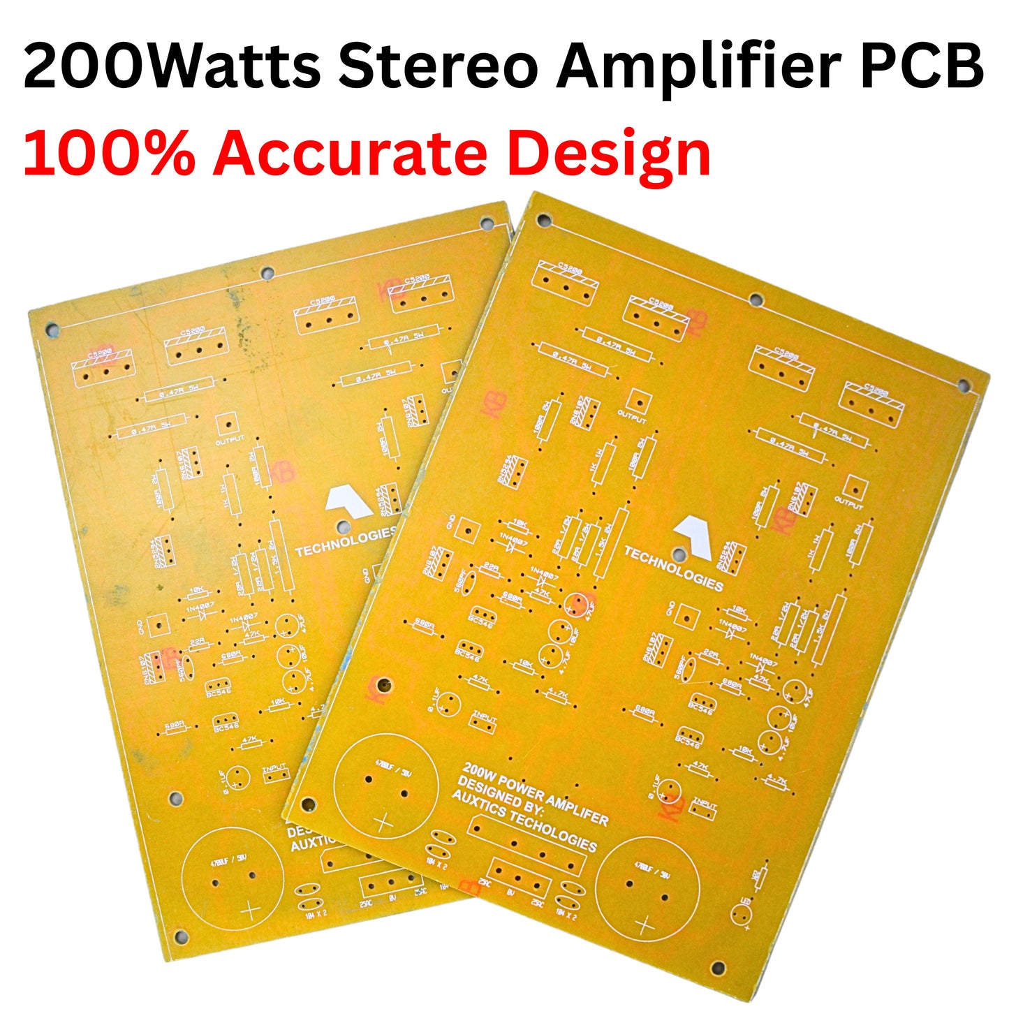 200W Amplifier PCB + Matching Bass Tone Preamp PCB (DIY)