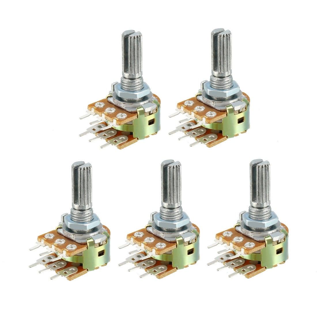 50 KΩ Stereo Potentiometer – Dual‑Gang (B50K) Linear Taper Rotary Control for Audio Mixers & DIY Amps