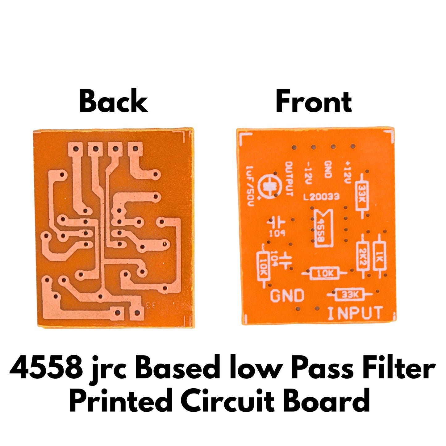 4558JRC Low Pass Filter Circuit PCB – Audio Bass Filter Board (Unassembled)