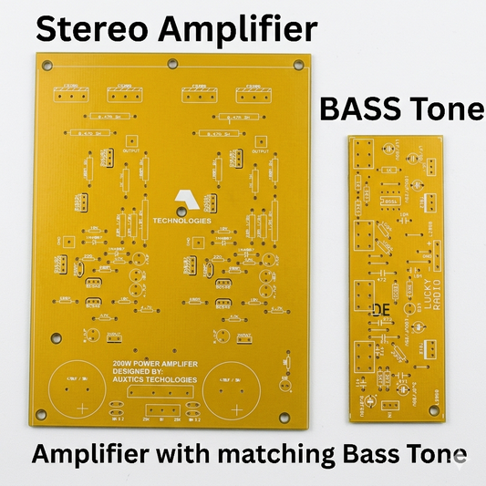 200W Amplifier PCB + Matching Bass Tone Preamp PCB (DIY)
