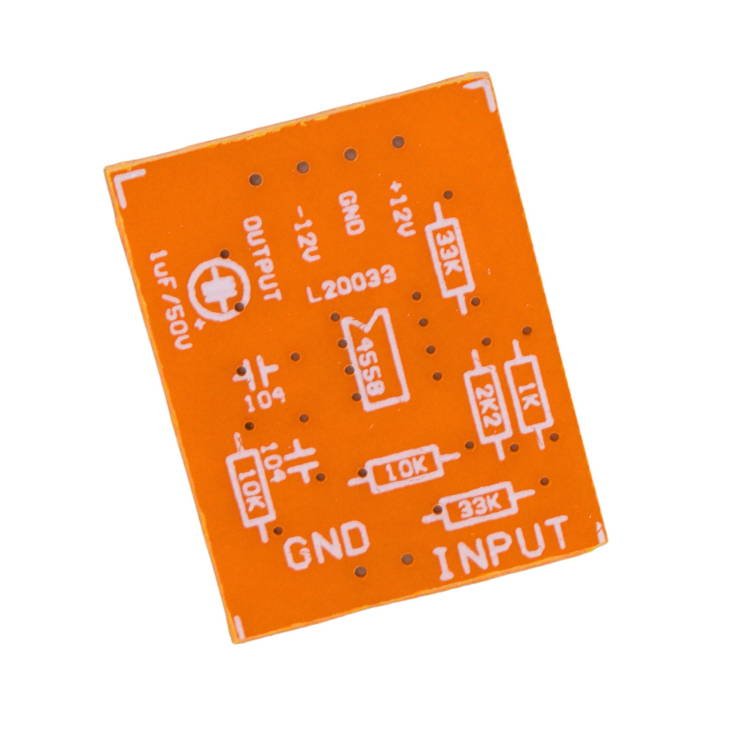 4558JRC Low Pass Filter Circuit PCB – Audio Bass Filter Board (Unassembled)