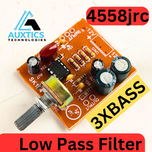Low Pass Filter with 3x Bass Boost – Based on 4558 Op-Amp | Suitable for 12-0-12V Circuits