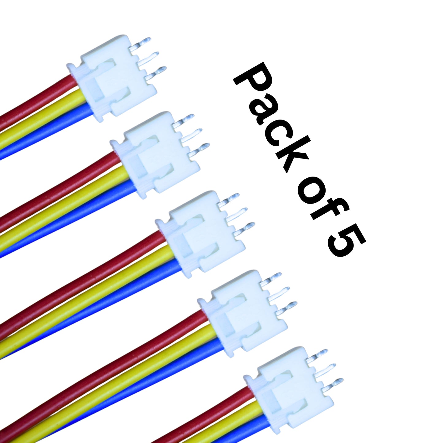 3-Pin JST XH 2.54mm Connector – Male & Female Plug with 30cm Wire Cable