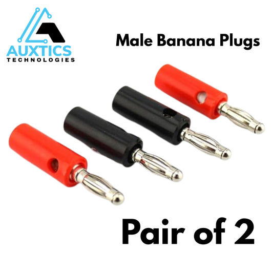 Banana Plug Male Connector Pair | 4mm Audio & Test Lead Connectors for Power Supply, Multimeter, DIY Projects