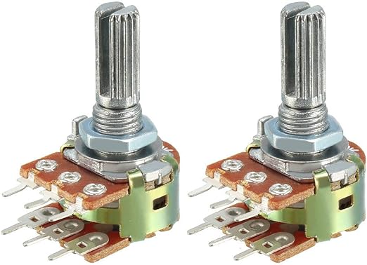 50 KΩ Stereo Potentiometer – Dual‑Gang (B50K) Linear Taper Rotary Control for Audio Mixers & DIY Amps